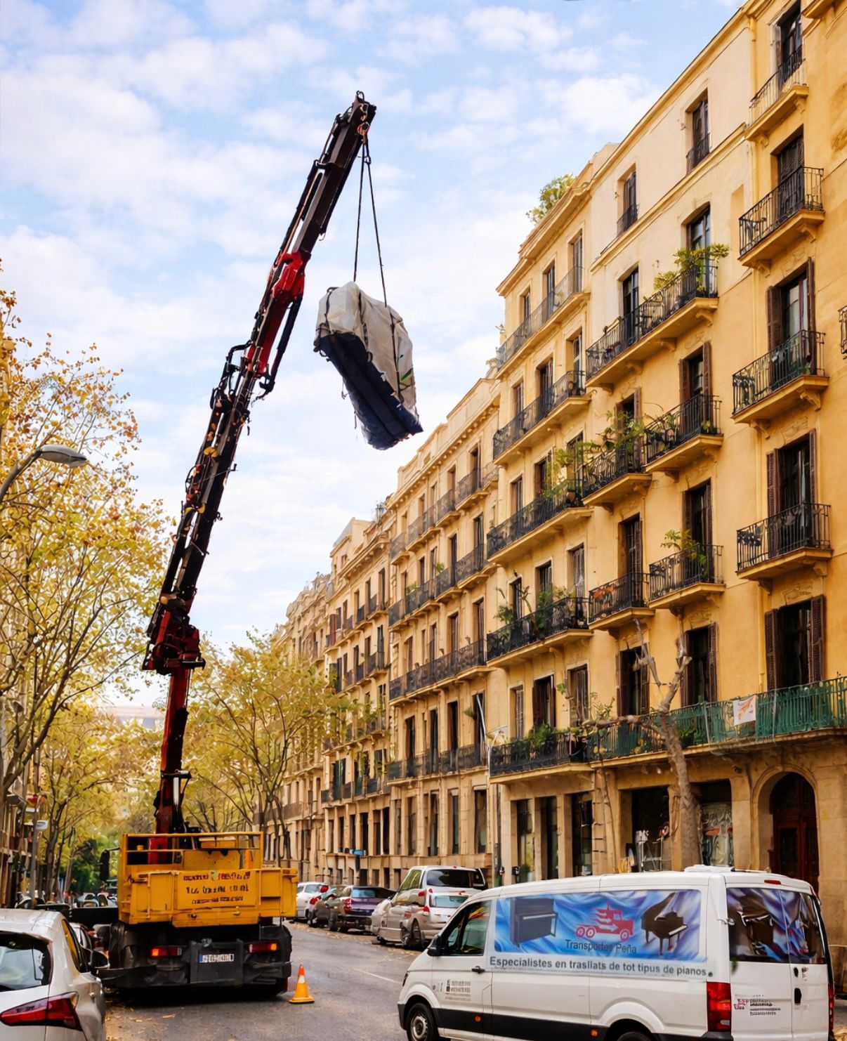 Trabajo de transporte de piano